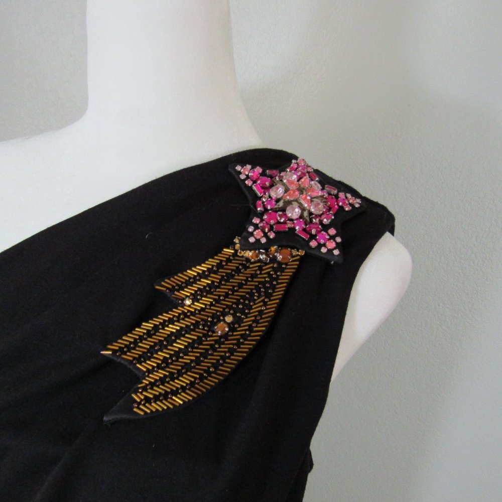 Matthew Williamson Black One Shoulder Stretch Cocktail Dress - Picture 5 of 9